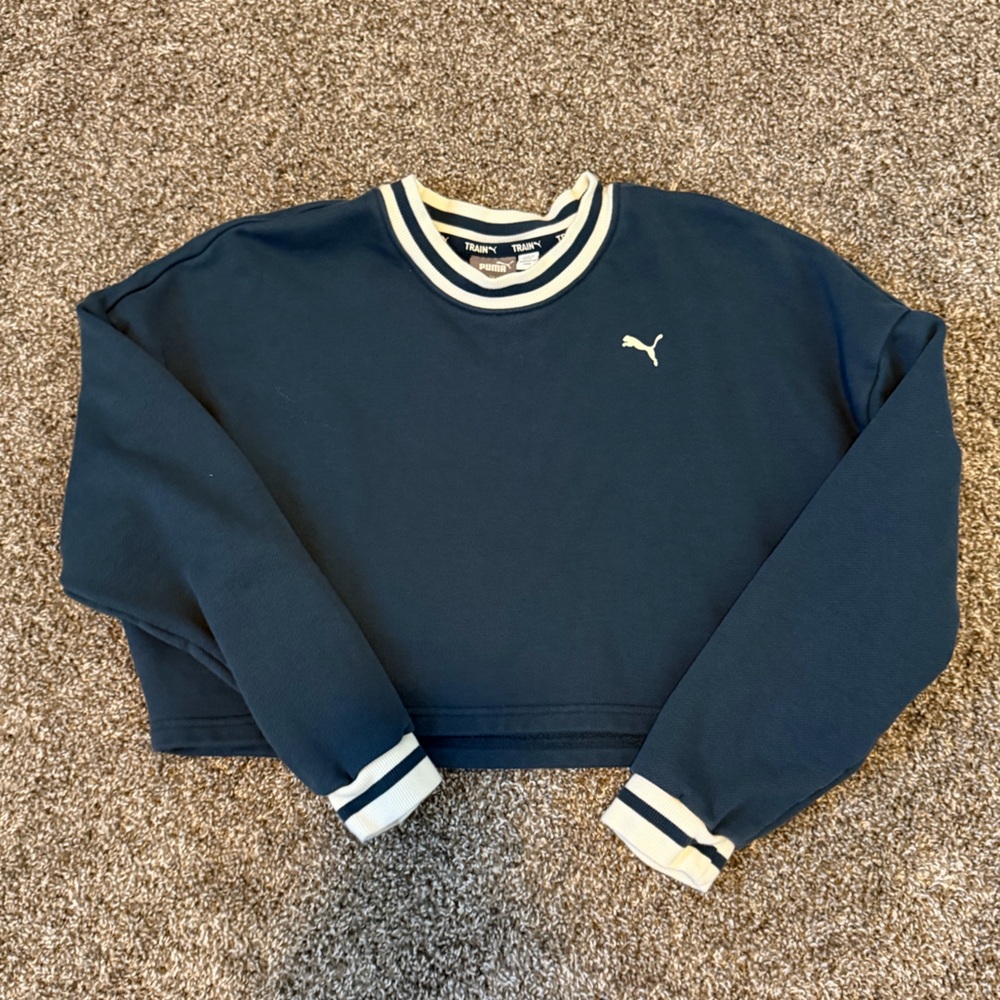 Puma navy cropped crew neck, new without tags